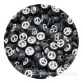 4*7 mm acrílico Black Surtido Peace de paz para pulseras